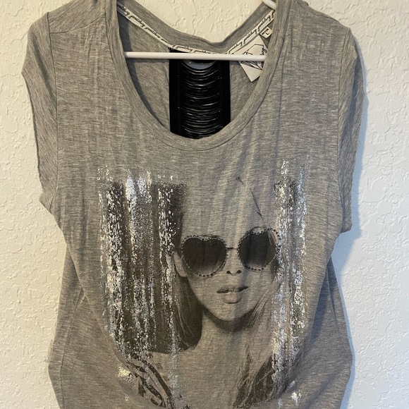 Janet Chung Womens Fashion Graphic Cotton Tank W/ Chain Link Size Large - Picture 2 of 14